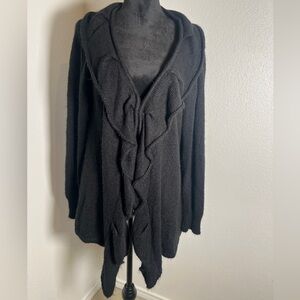 Simply Vera Vera Wang Black Ruffled Cardigan